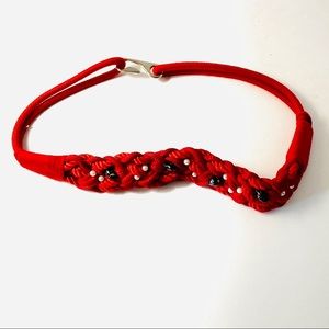 Vintage Red Rope Beaded Belt